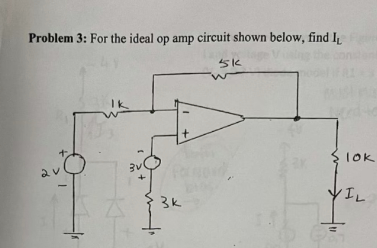 Amp Math Sample Problems Problem 3: For the ideal op amp circuit shown below, | Chegg.com