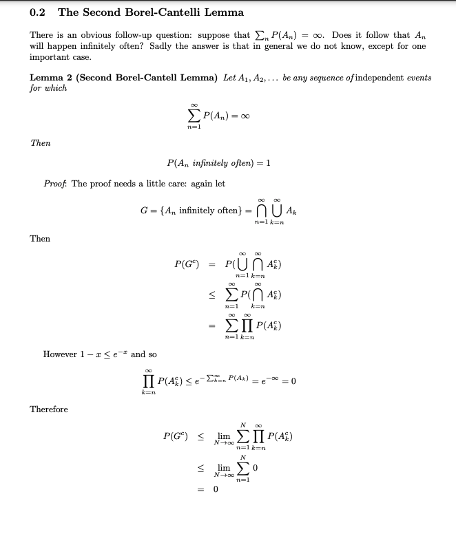 0 1 The First Borel Cantelli Lemma Let A1 Chegg Com