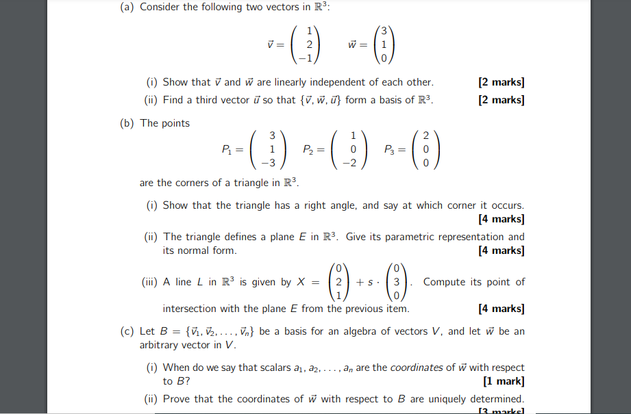 Solved A Consider The Following Two Vectors In R3 V 3 Chegg Com