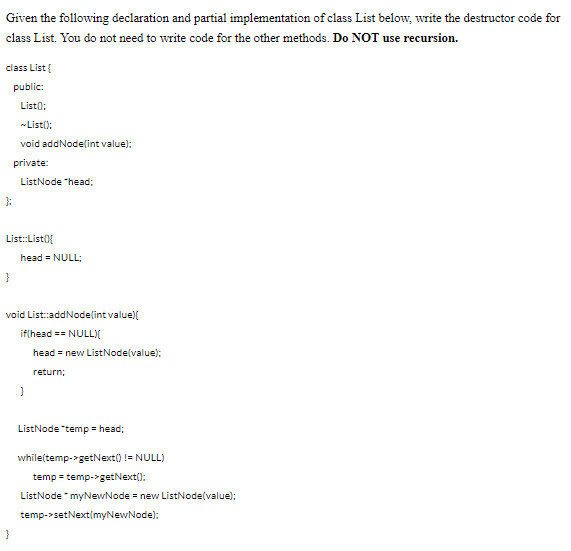 Solved Given the following declaration and partial | Chegg.com