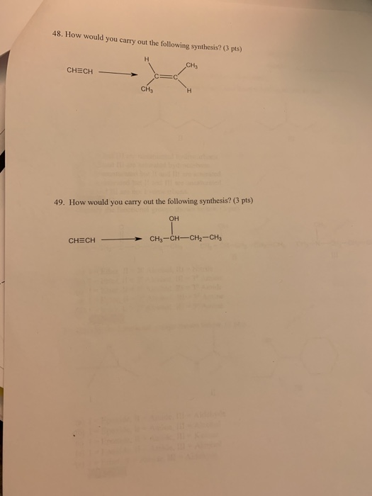 Solved 48. How would you carry out the following synthesis? | Chegg.com