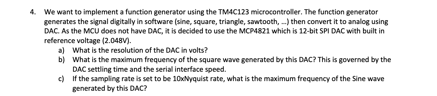 4. We want to implement a function generator using | Chegg.com