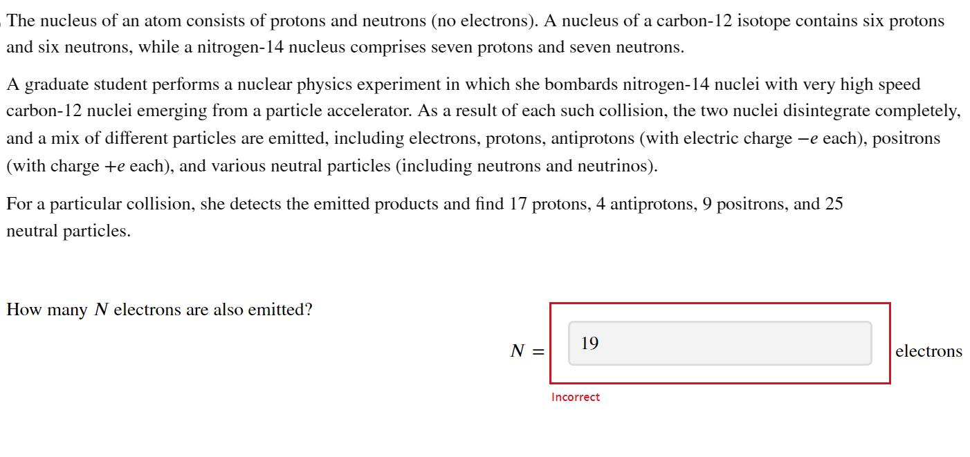 Solved The nucleus of an atom consists of protons and | Chegg.com