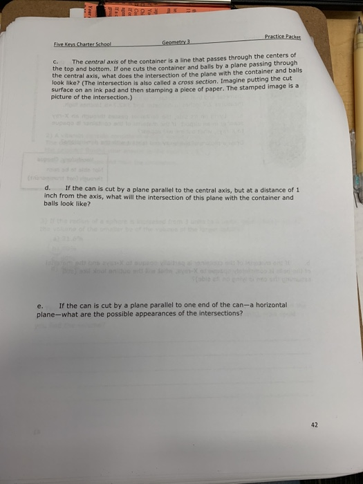 Solved Practice Packet Geometry 3 Five Keys Charter School