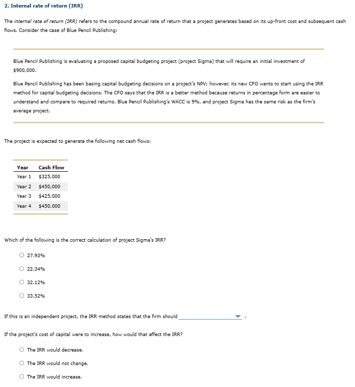 solved-2-internal-rate-of-return-irr-the-internal-rate-of-chegg