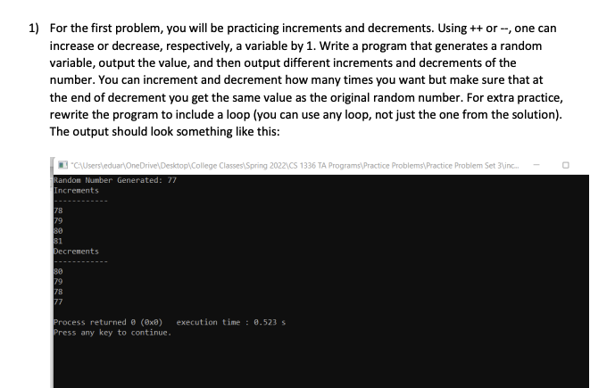 Solved 1) For the first problem, you will be practicing | Chegg.com