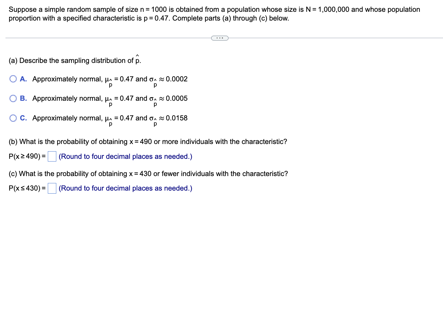 Solved Suppose a simple random sample of size \\( n=1000 \\) | Chegg.com