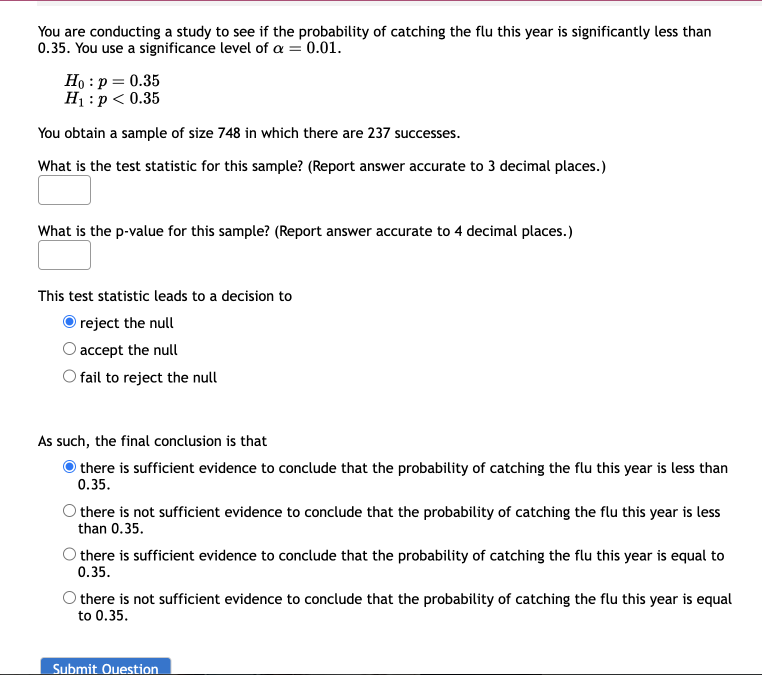 Solved You are conducting a study to see if the probability | Chegg.com