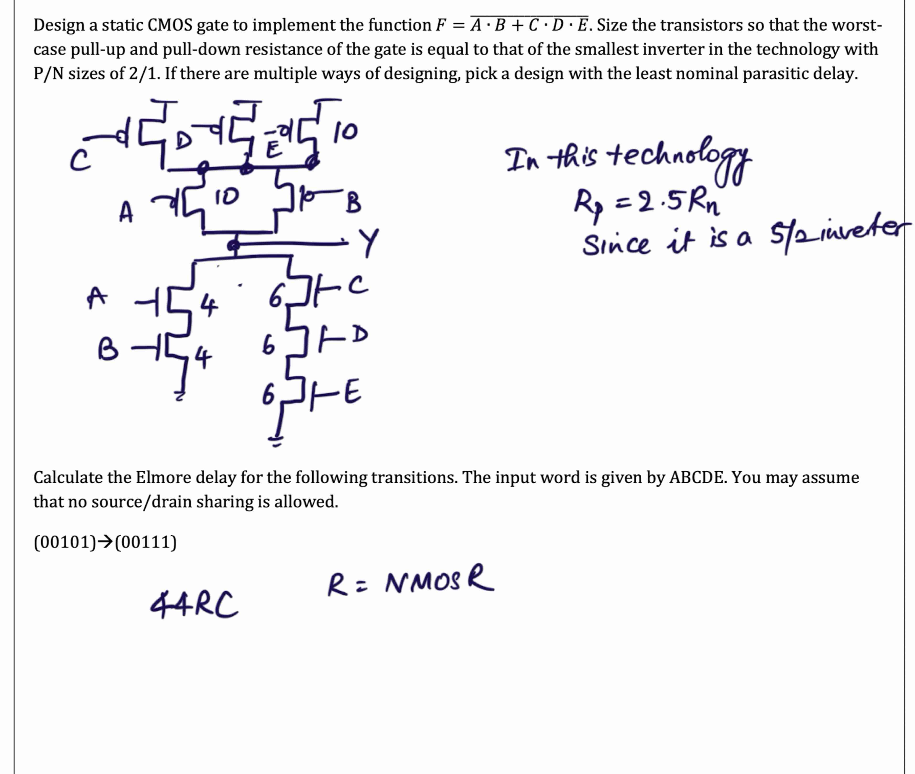 Solved Design a static CMOS gate to ﻿implement the function | Chegg.com