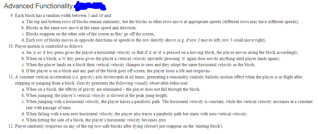 Solved Hey im having trouble with a basic C platform game | Chegg.com