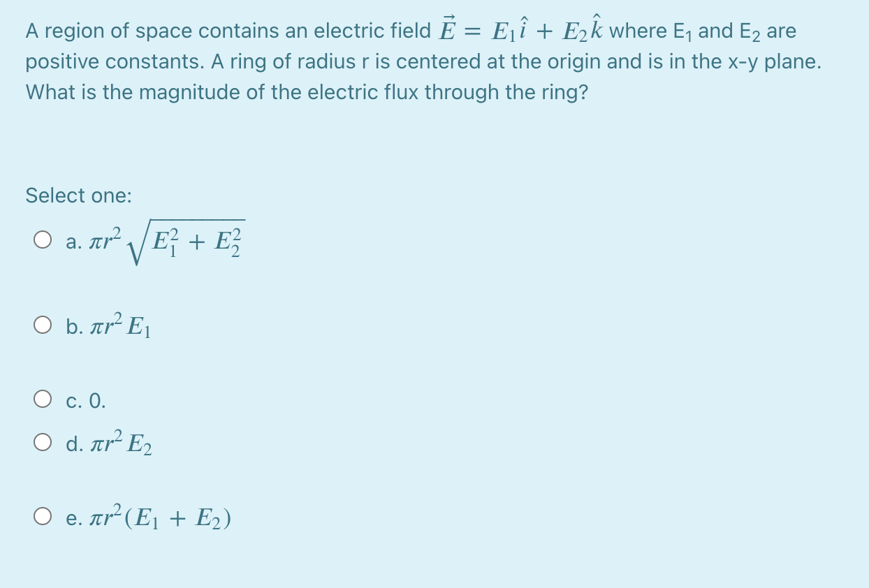 Solved An Electric Field E Is Given By E Z A N C Wher Chegg Com