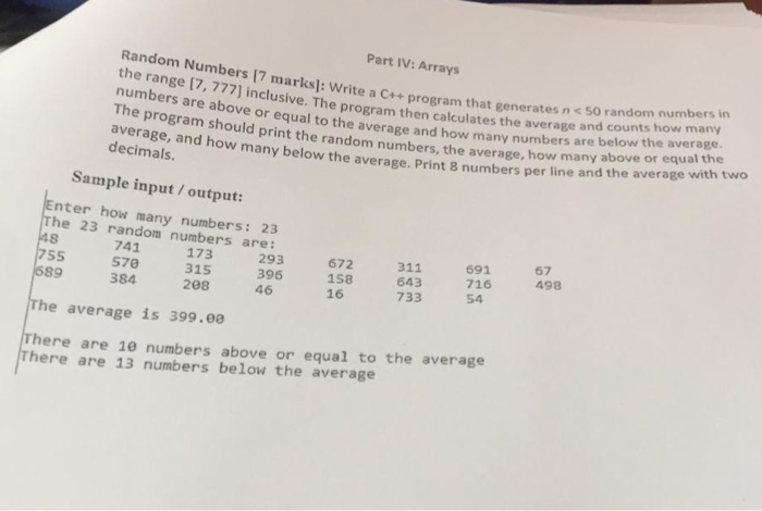 Solved Random Numbers [7 marks]: Write a the range [7, 777] | Chegg.com