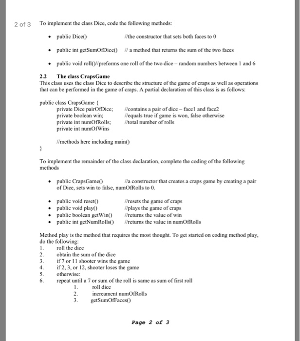 Solved EXERCISE I The Simple Game of Craps Craps is a game | Chegg.com