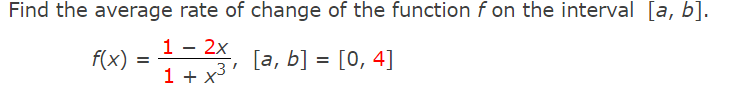 Solved Find the average rate of change of the function f on | Chegg.com