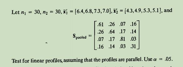 Solved (Test for linear profiles, given that the profiles | Chegg.com