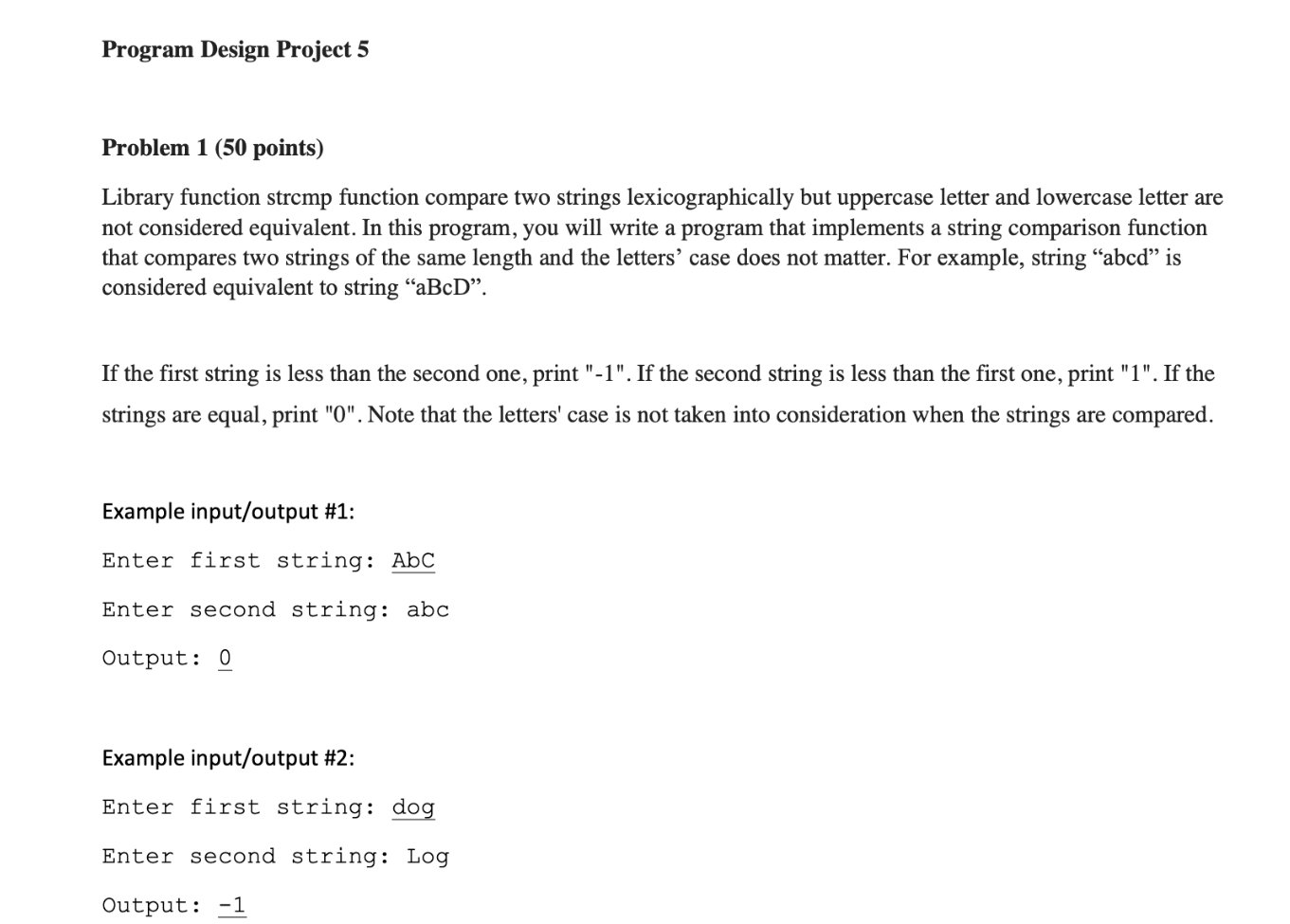 solved-problem-1-50-points-library-function-strcmp-chegg