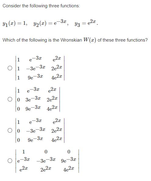 Solved Consider the following three functions: 41(2) =1, | Chegg.com