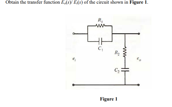 Solved Obtain the transfer function E.(S) E (s) of the | Chegg.com