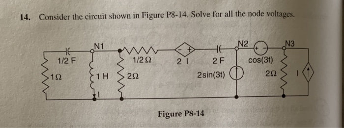 Solved 14. Consider the circuit shown in Figure P8-14. Solve | Chegg.com