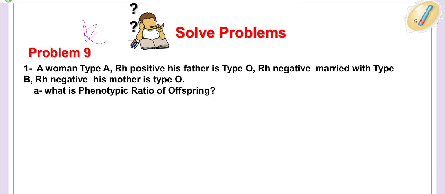 Solved ? ? Solve Problems Problem 9 1- A woman Type A, Rh | Chegg.com