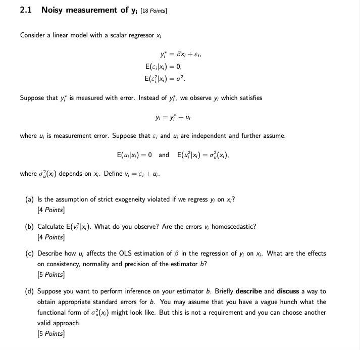 consider-a-linear-model-with-a-scalar-regressor-chegg