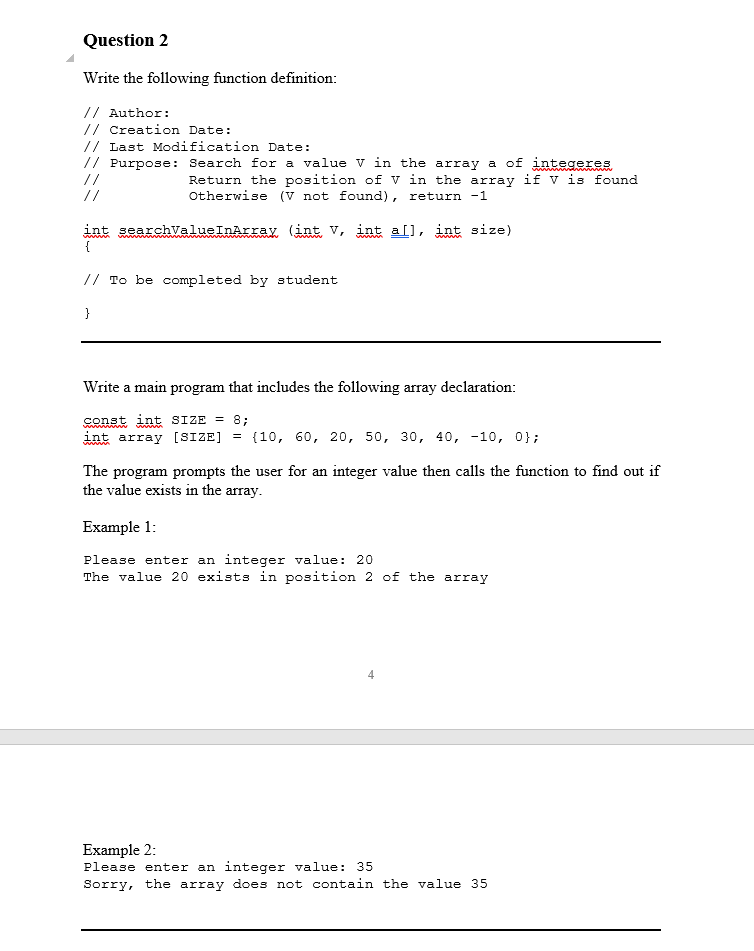Solved Question 2 Write the following function definition: | Chegg.com