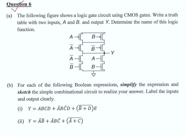 Solved (a) The Following Figure Shows A Logic Gate Circuit | Chegg.com