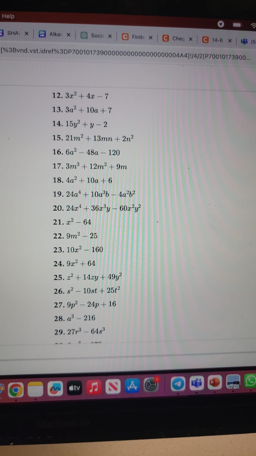 2) 4x - 13 = 3x - 10 11-4x =12-3x