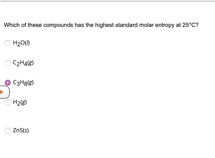 Solved Which of these compounds has the highest standard Chegg