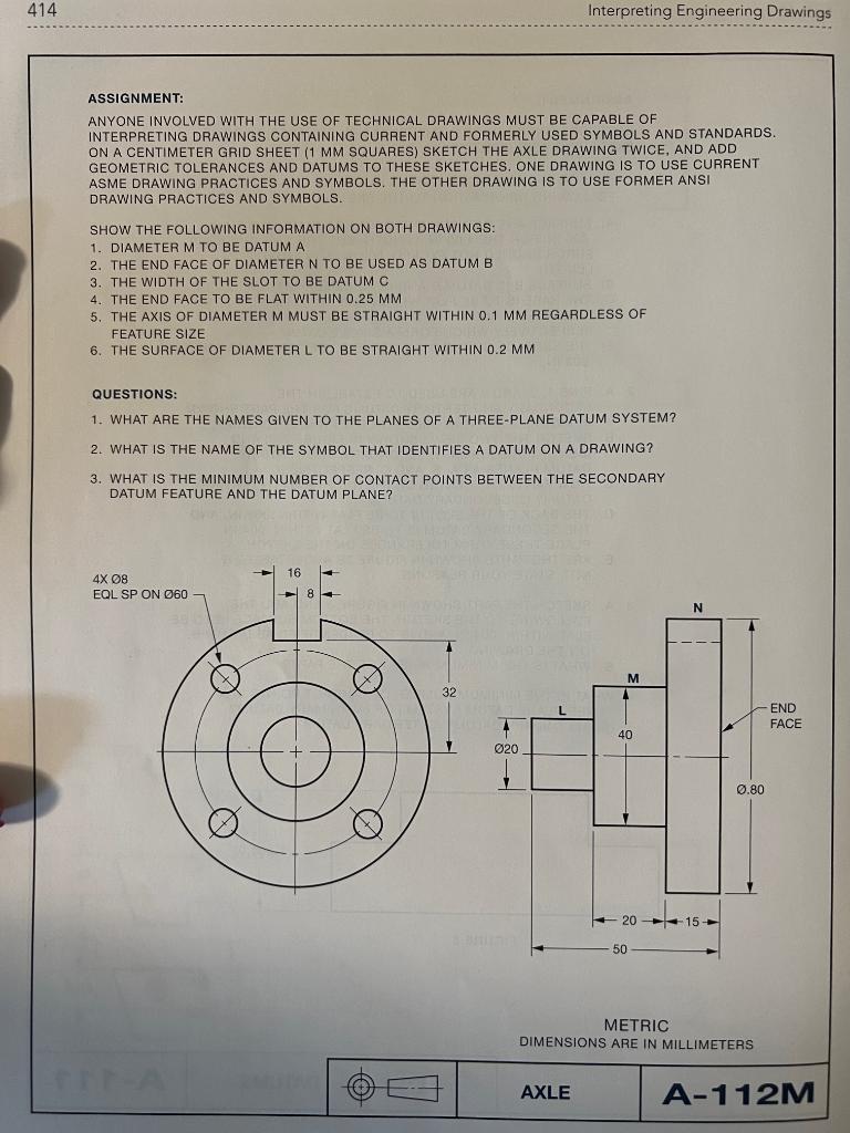 Solved 414 Interpreting Engineering Drawings ASSIGNMENT: | Chegg.com