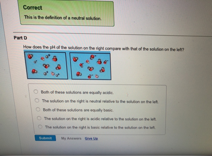 Correct This is the definition of a neutral solution. | Chegg.com
