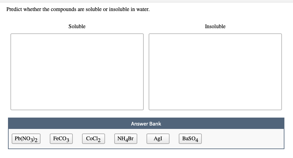 Solved Predict whether the compounds are soluble or Chegg