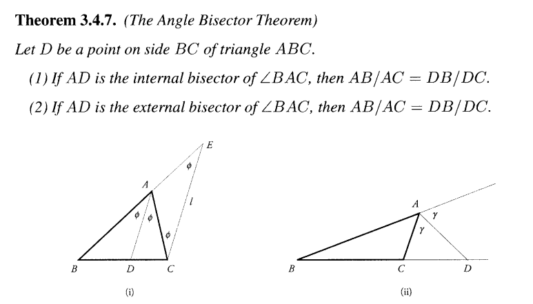 Solved Theorem 3.4.7. (The Angle Bisector Theorem) Let D be | Chegg.com