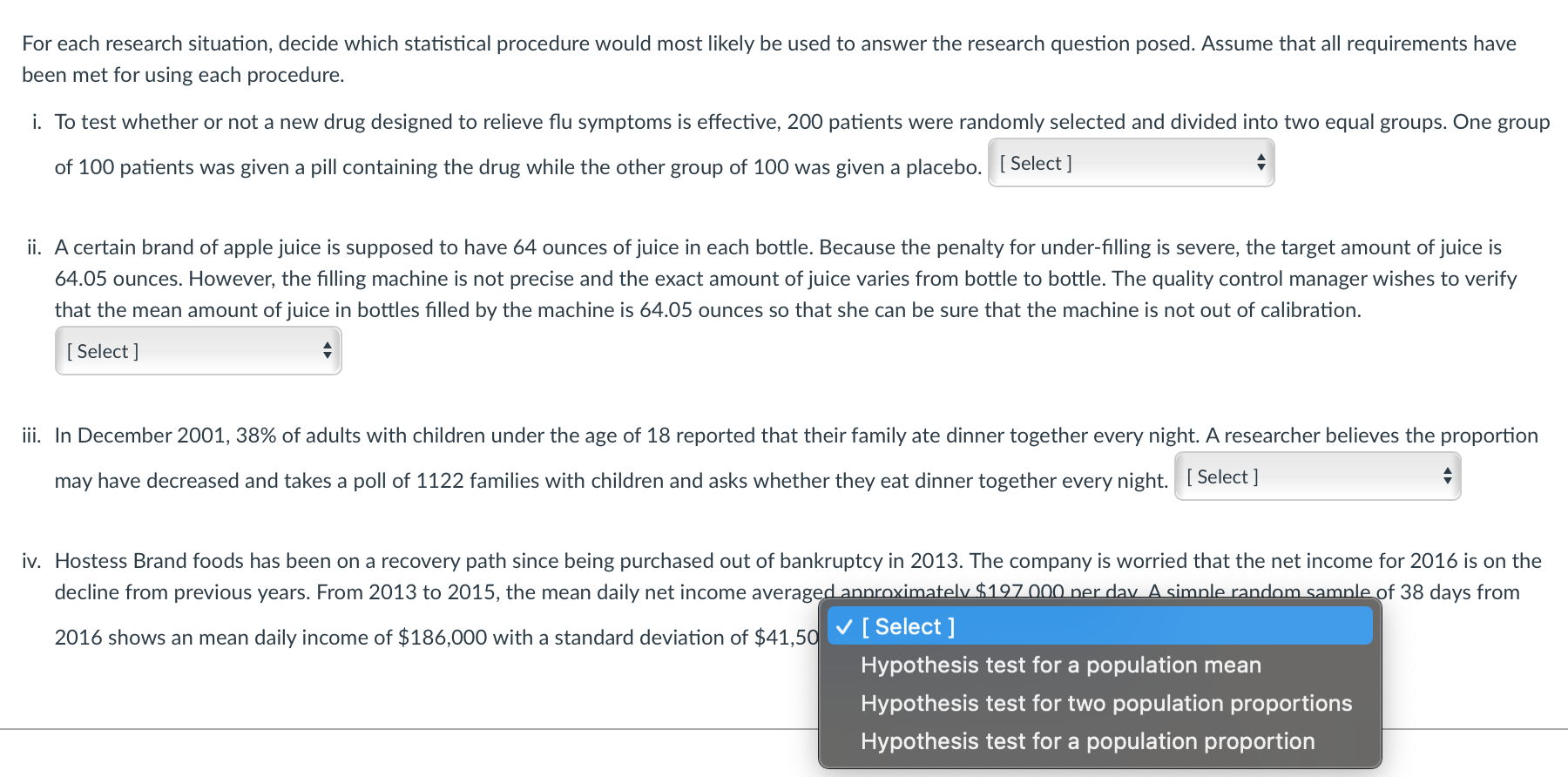 Solved Potential answers are the same for i - iv. As listed | Chegg.com