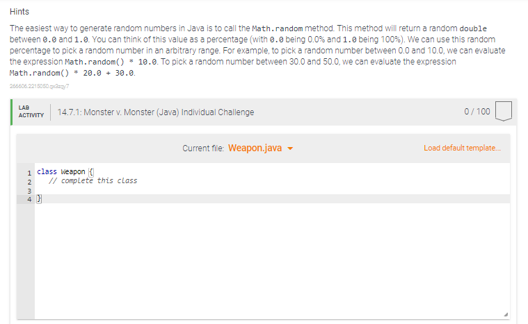 Solved 14.1 Class With Public Instance Variables (Java) | Chegg.com