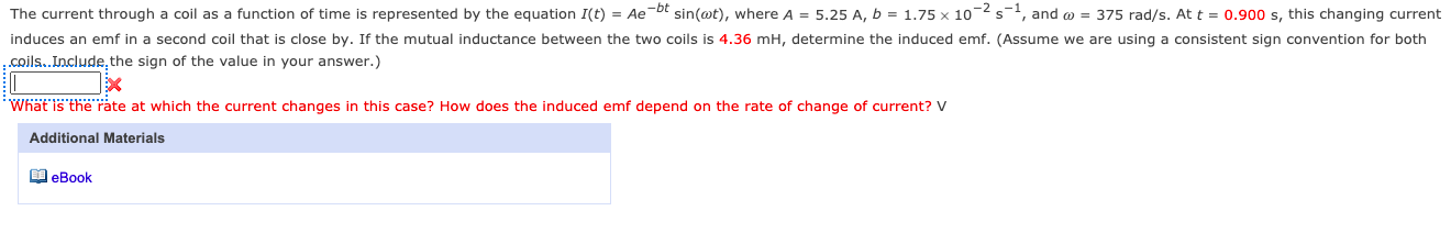 Solved The current through a coil as a function of time is | Chegg.com