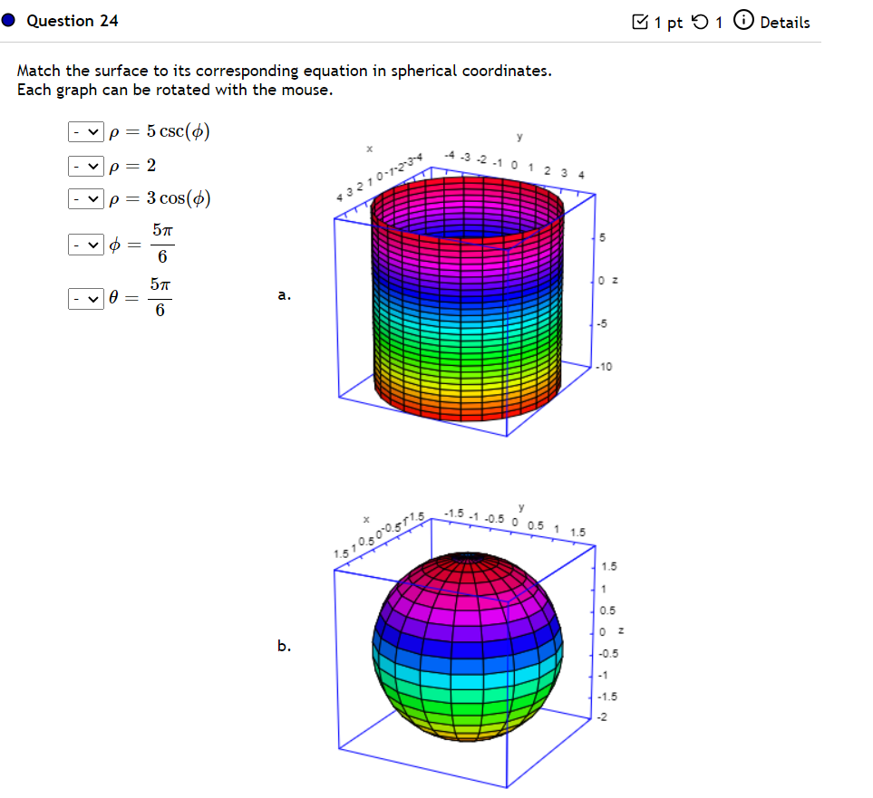 Solved Question 24 1 pt 91 0 Details Match the surface to | Chegg.com