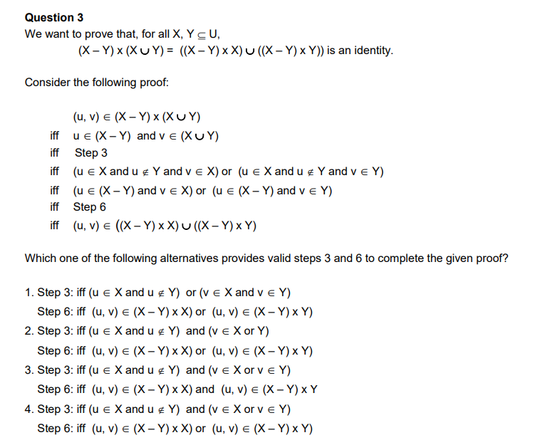 Solved Question 3 We Want To Prove That For All X Y Cu Chegg Com
