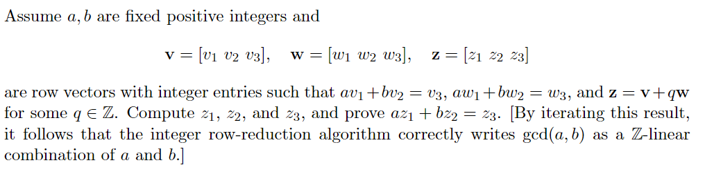 Solved Assume A, B Are Fixed Positive Integers And V = [V1 | Chegg.com