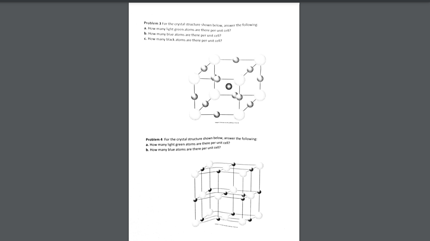 Solved Problem 3 For the crystal structure shown below, | Chegg.com