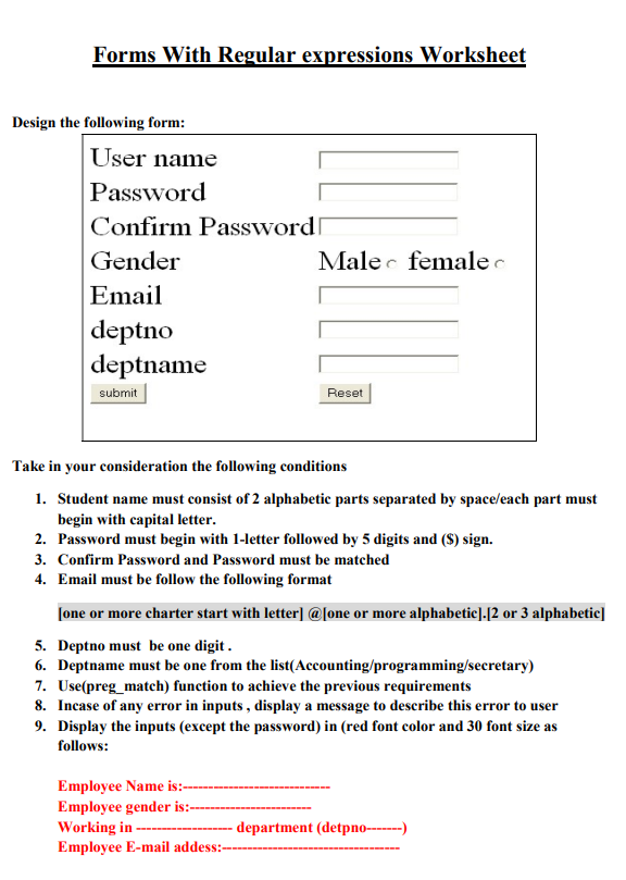 Solved PHP AND HTML FORM + PREG MATCH THIS IS A CODE FOR | Chegg.com
