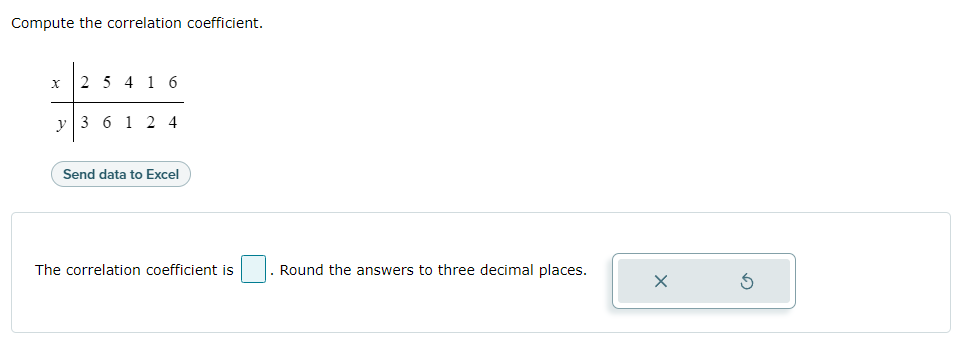 Solved Compute the correlation coefficient. | Chegg.com