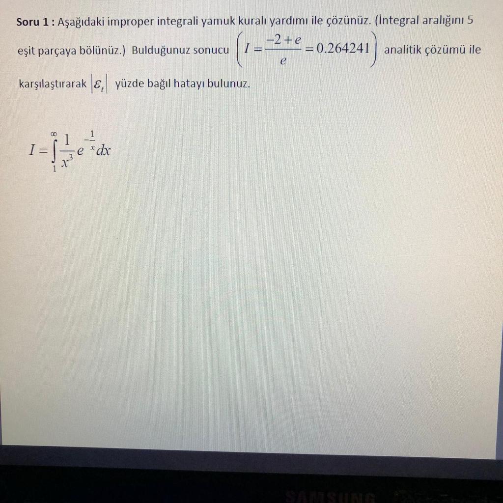 Solved 1)Solve the improper integral below with the help of | Chegg.com