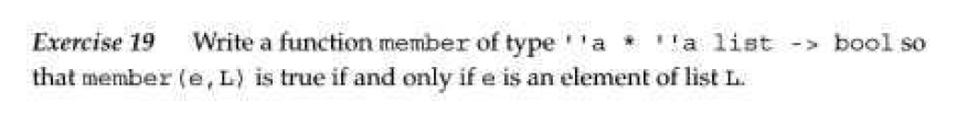 Solved bool so Exercise 19 Write a function member of type | Chegg.com