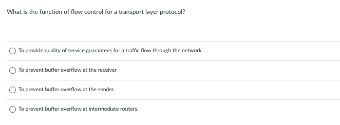 Solved What is the function of flow control for a transport | Chegg.com