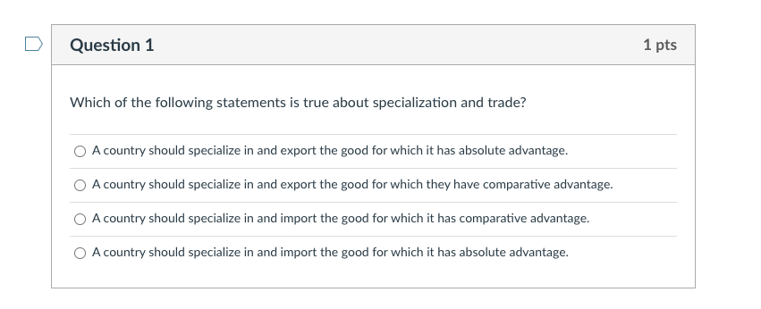 which of the following statements about specialization and trade is true