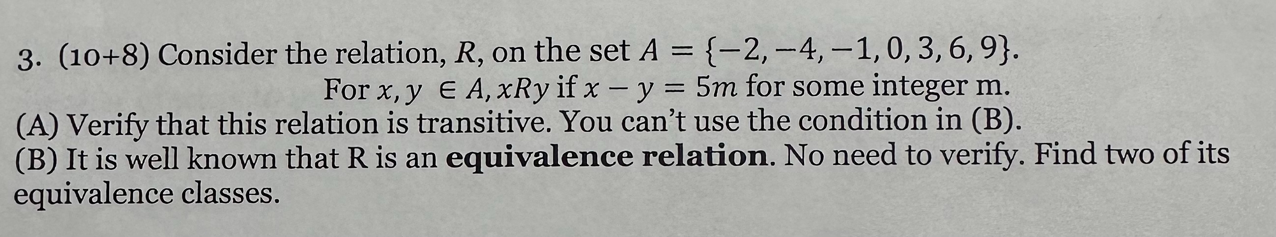 Solved 3. (10+8) Consider The Relation, R, On The Set | Chegg.com