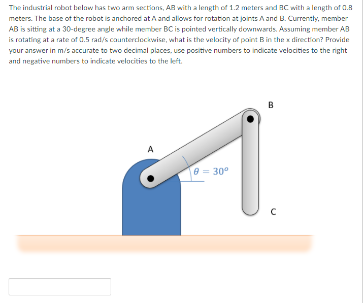 Solved The industrial robot below has two arm sections, AB | Chegg.com