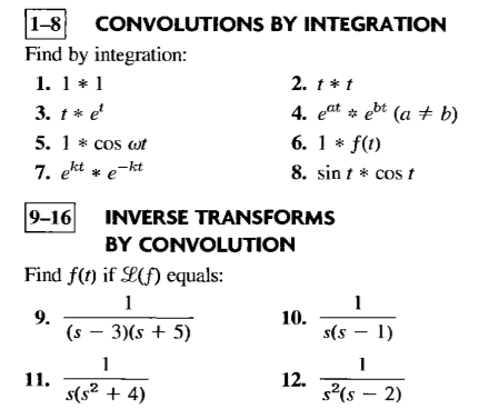 Solved 1-8 CONVOLUTIONS BY INTEGRATION Find by integration: | Chegg.com