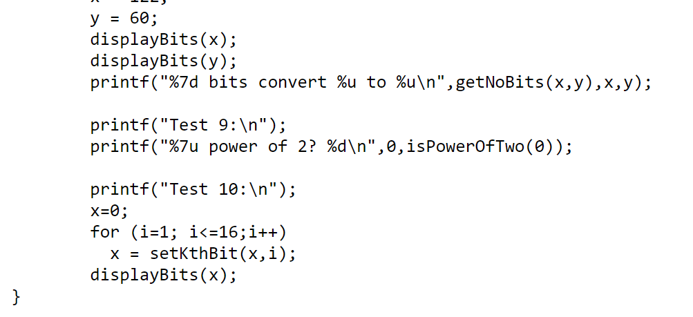 Solved Implement the following bit manipulation methods | Chegg.com